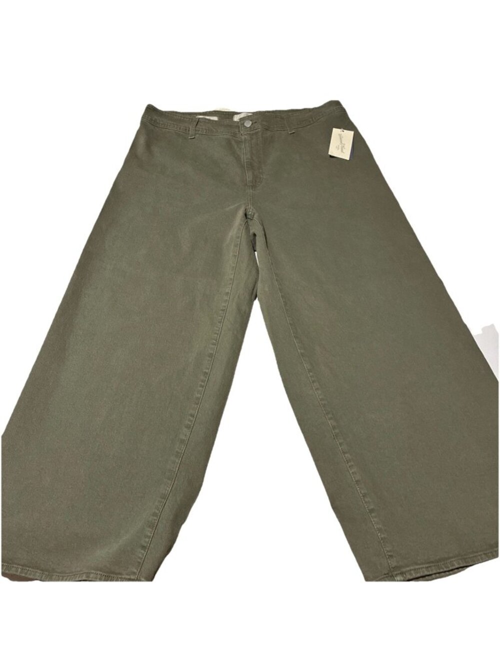 Universal Thread Wide Leg Ankle Chino Pants 17 Olive Green High Rise Utility NWT